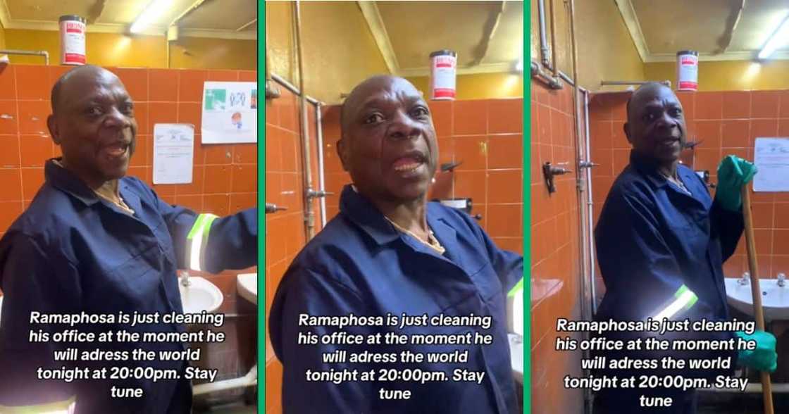 Cleaner who looks like Cyril Ramaphosa Cleaner who looks like Cyril Ramaphosa