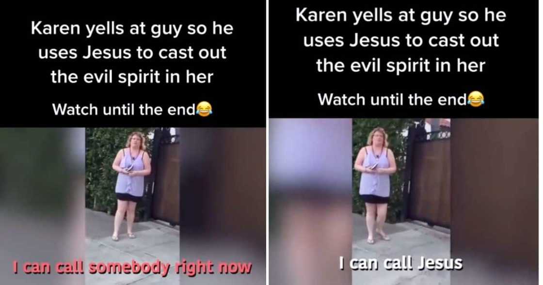 American man calls on Jesus during confrontation with a Karen in viral TikTok American man calls on Jesus during confrontation with a Karen in viral TikTok