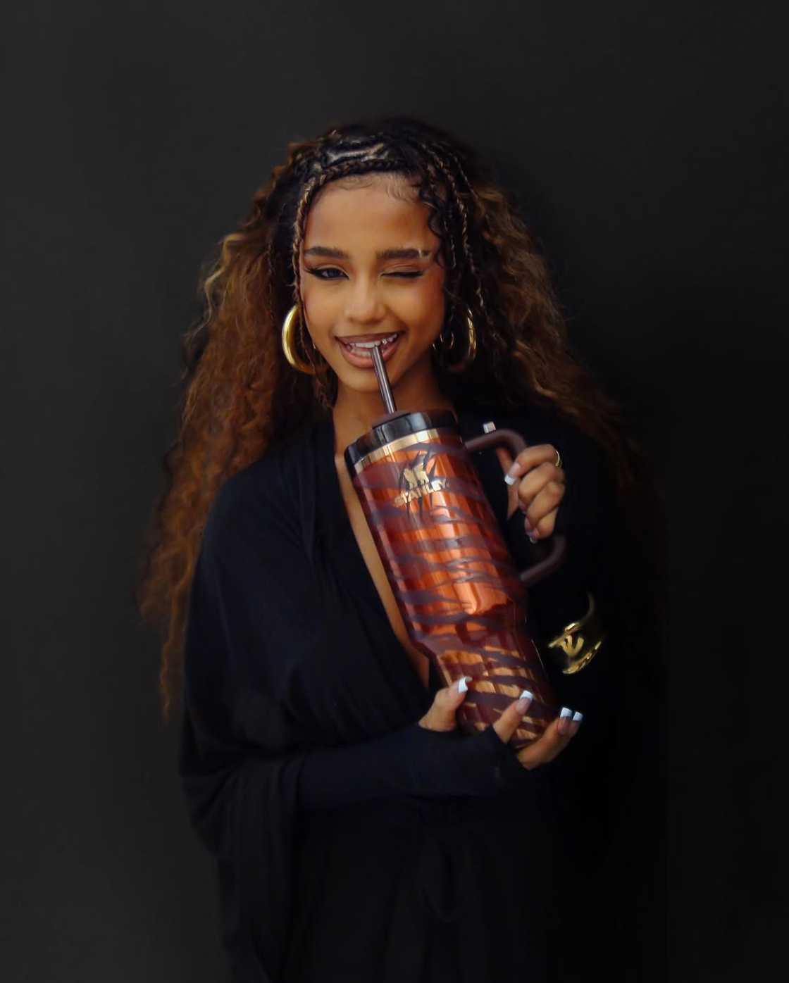Tyla with her Stanley cup. Tyla with her Stanley cup.