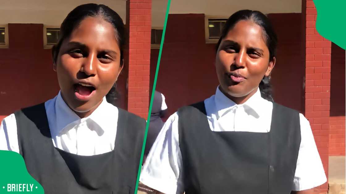 A young woman speaking Zulu. A young woman speaking Zulu.