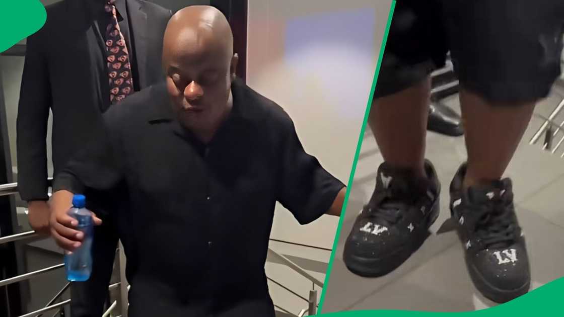 Bafana Sindane shows off his shoes