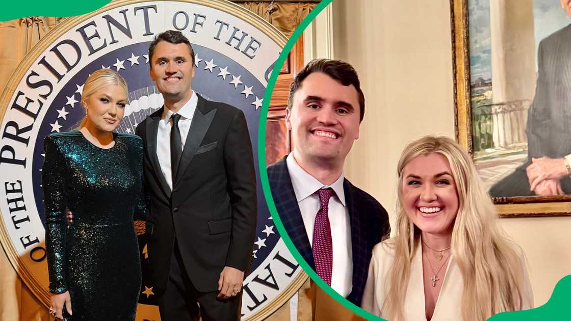 Erika Frantzve and her husband Charlie Kirk at a presidential function