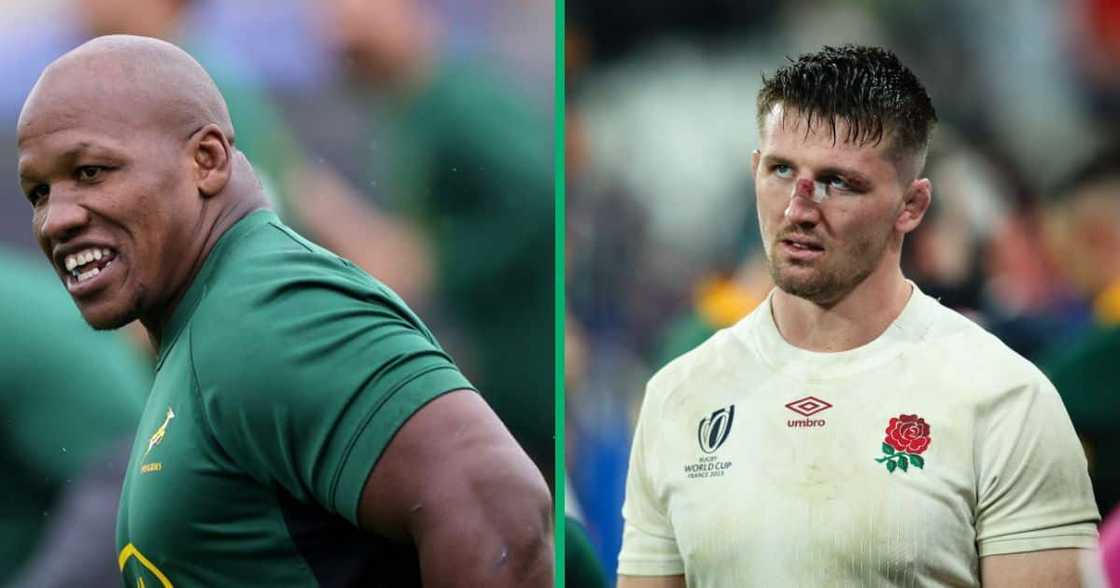 Springboks player Bongi Mbonambi, who allegedly racially insulted England player Tom Curry during the England and Springboks semi-finals Springboks player Bongi Mbonambi, who allegedly racially insulted England player Tom Curry during the England and Springboks semi-finals