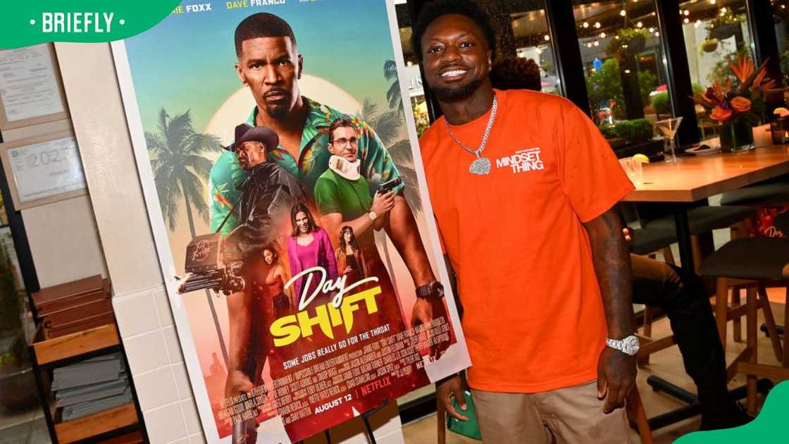 YouTuber Funny Marco during the 2022 Atlanta screening of Day Shift