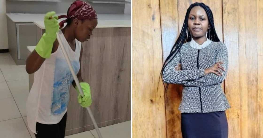 The young cleaner is a law student and dreams of being part of the United Nations in future The young cleaner is a law student and dreams of being part of the United Nations in future