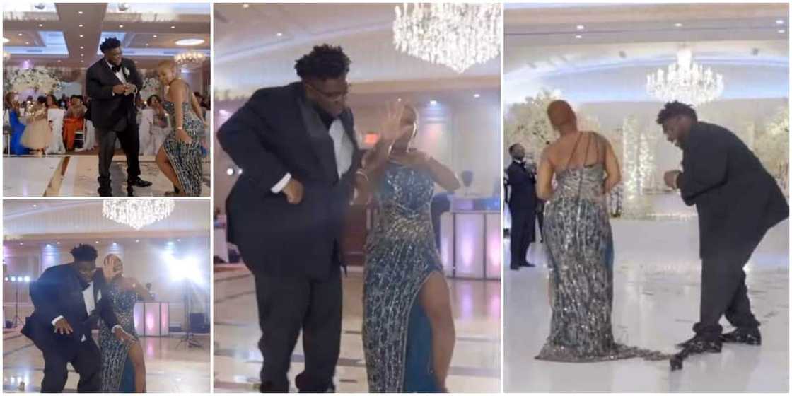 Lady and fat man thrill guests at wedding as they do E Choke dance in video Lady and fat man thrill guests at wedding as they do E Choke dance in video
