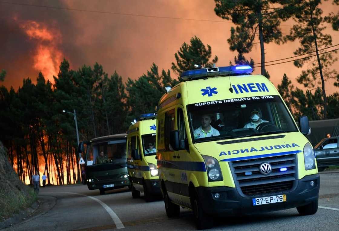 Ambulances evacuate people from Picha, a village in Pedrogao Grande district, in 2017 Ambulances evacuate people from Picha, a village in Pedrogao Grande district, in 2017