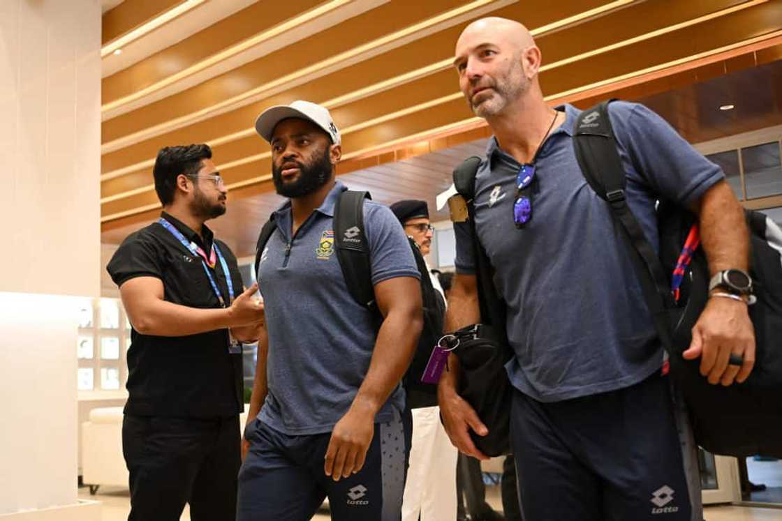 Proteas captian Temba Bavuma and coach Rob Walters returned from the ICC Cricket World Cup