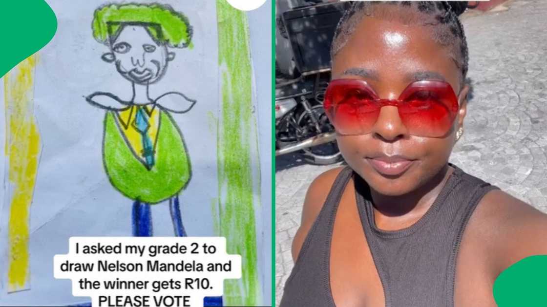 Grade 2 learners draw Nelson Mandela for R10 prize