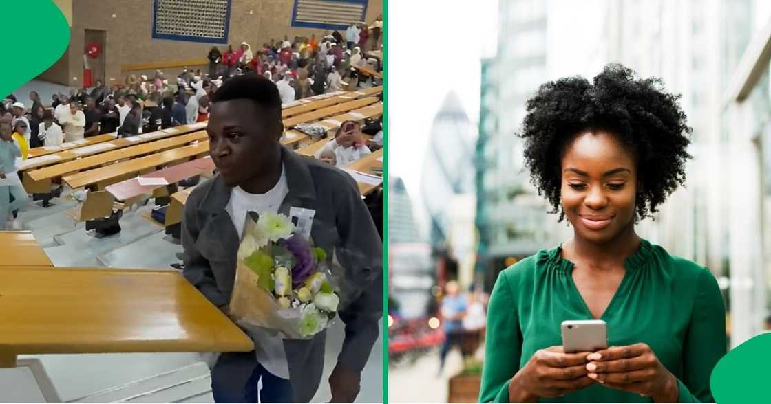 A gentleman showed love to her bae in front of a room full of students.