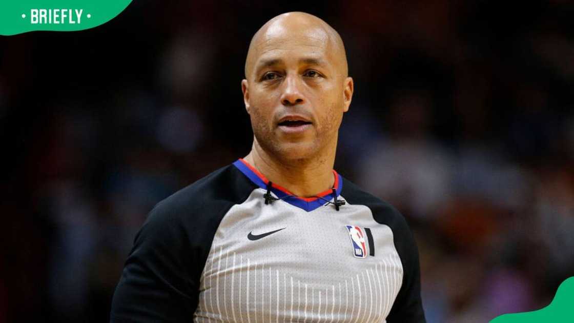 Marc Davis during the second half between the Miami Heat and the Portland Trail Blazers at American Airlines Arena in 2020 Marc Davis during the second half between the Miami Heat and the Portland Trail Blazers at American Airlines Arena in 2020