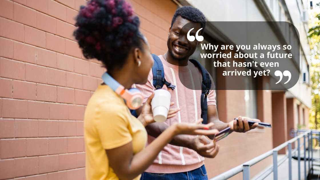 Students having a light conversation Students having a light conversation