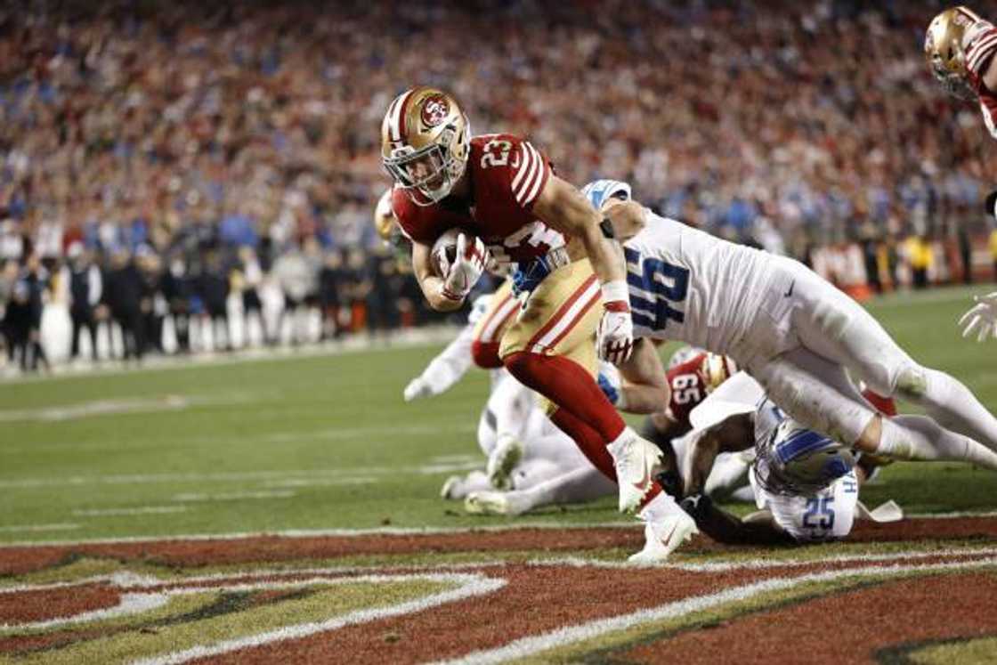 Christian McCaffrey at Levi's Stadium on January 28, 2024 Christian McCaffrey at Levi's Stadium on January 28, 2024