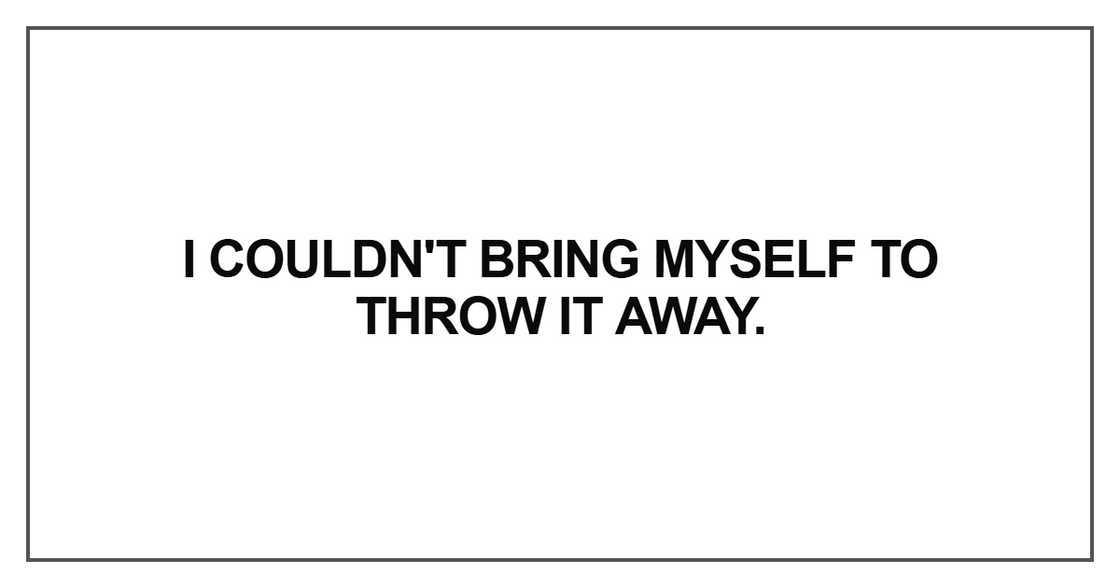 I couldn't bring myself