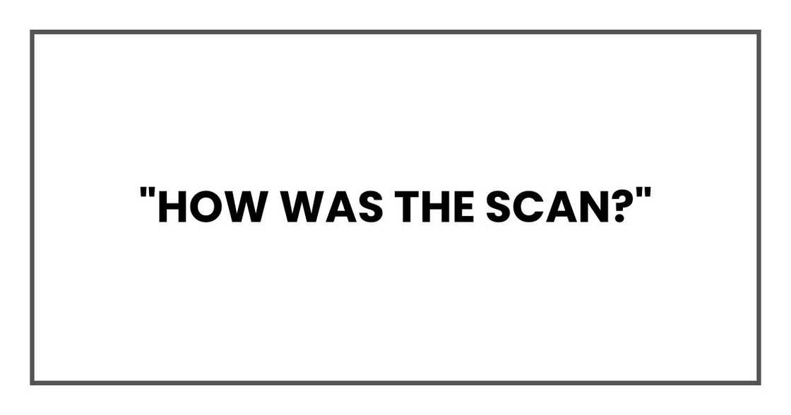 "How was the scan?" "How was the scan?"