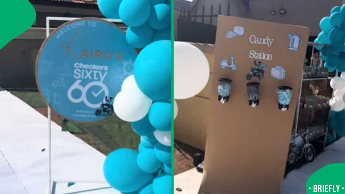 Kairo’s birthday party became an online sensation thanks to its Checkers Sixty60 theme featuring branded décor and miniature delivery bikes