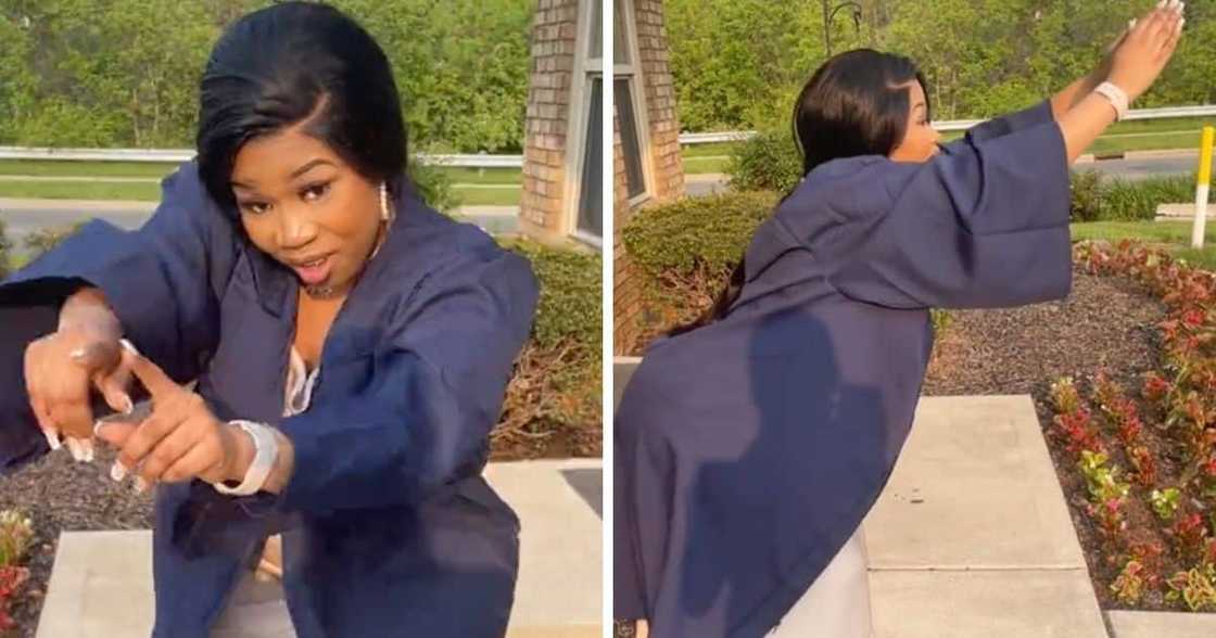 Young woman breaks out in dance at her US graduation Young woman breaks out in dance at her US graduation