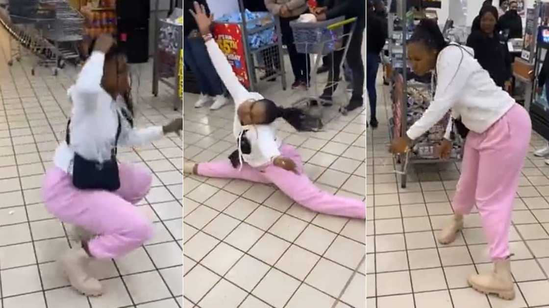 lady dancing in shoprite, shoprite shoppers react to dancing lady