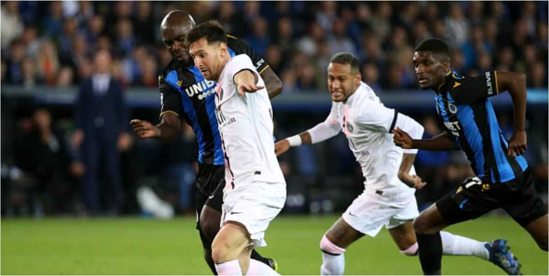 Lionel Messi, First game, Paris Saint-Germain, Champions League, Club Brugge