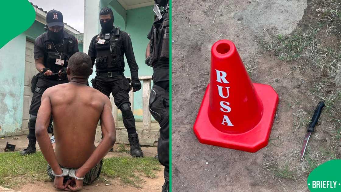 The man was arrested by Reaction Unit South Africa members in Verulam and found with a knife The man was arrested by Reaction Unit South Africa members in Verulam and found with a knife