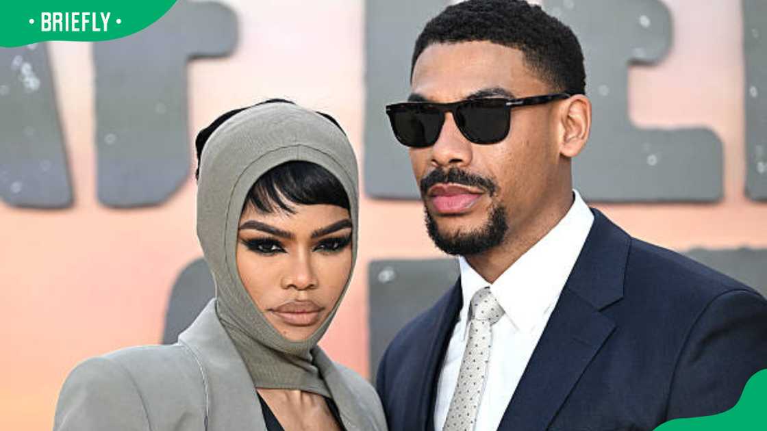 Teyana Taylor and Aaron Pierre at the "One Battle After Another" London Premiere