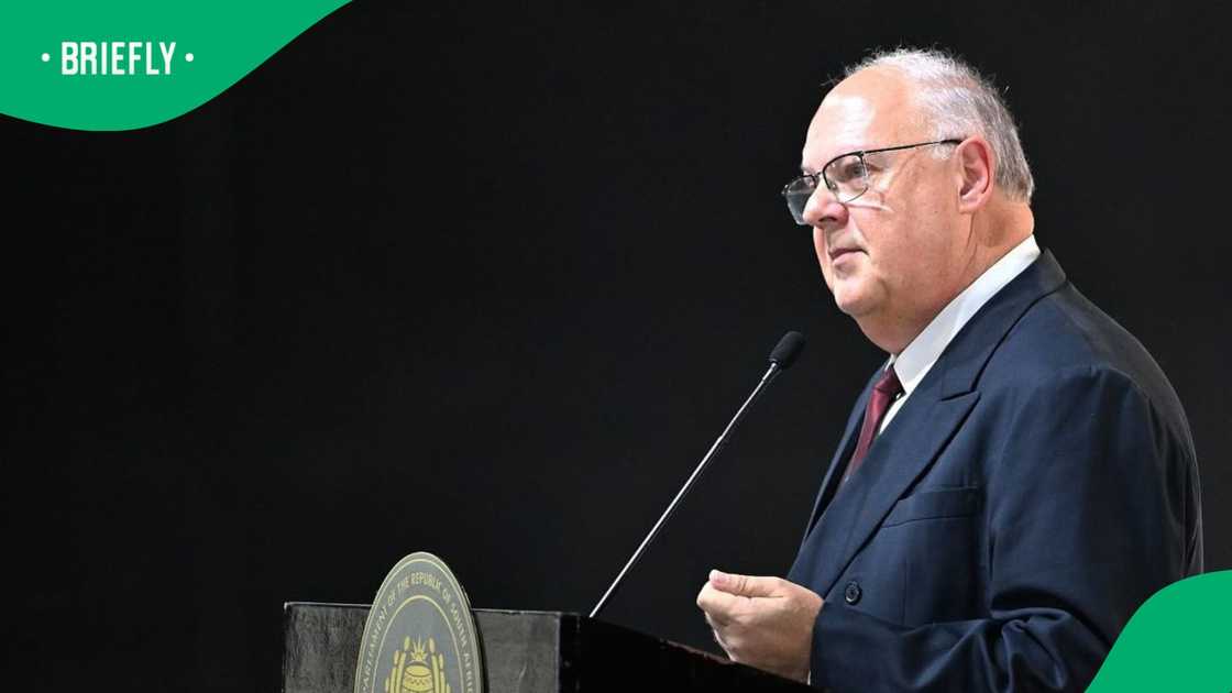 Freedom Front Plus leader Dr Corné Mulder defended the wording of the party's posters for the Local Government Elections Freedom Front Plus leader Dr Corné Mulder defended the wording of the party's posters for the Local Government Elections