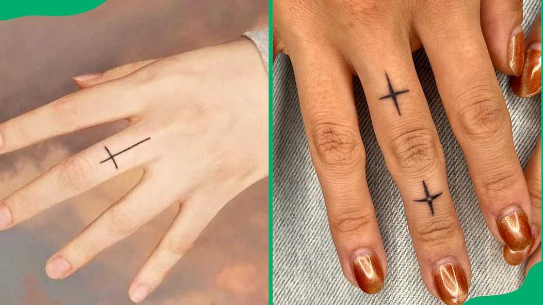 Cross finger tattoo Cross finger tattoo