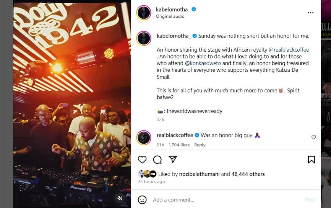 Kabza De Small shows love to Black Coffee Kabza De Small shows love to Black Coffee