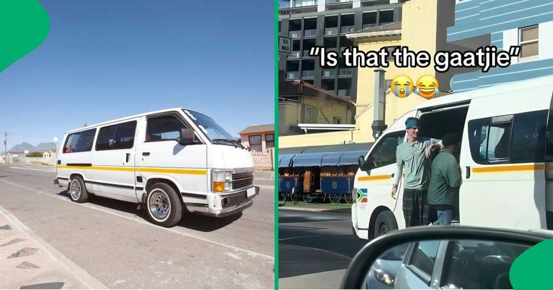 A woman spotted a white man working in a taxi as a gaatjie.