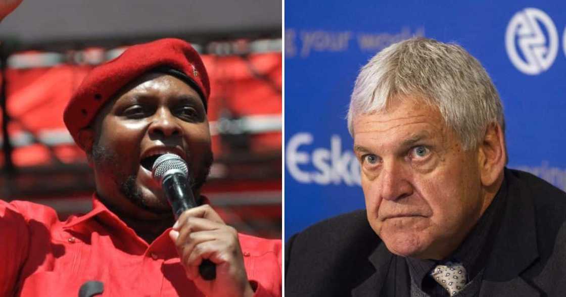 EFF deputy president Floyd Shivambu and Eskom Coo Jan Oberholzer EFF deputy president Floyd Shivambu and Eskom Coo Jan Oberholzer