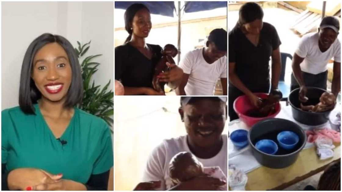 Lady organises class for Nigerian men, teaches them how to bathe babies, change pampers, video goes viral Lady organises class for Nigerian men, teaches them how to bathe babies, change pampers, video goes viral