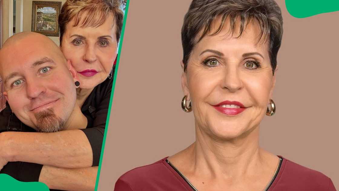 Joyce Meyer and her son, Daniel (L). The Christian author (R) Joyce Meyer and her son, Daniel (L). The Christian author (R)