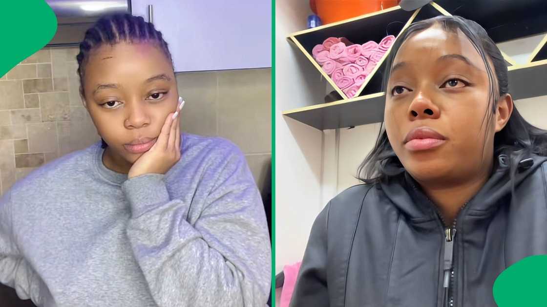 A TikTok user shared a video of a hairstyling messing with her wig while attempting to put it on her A TikTok user shared a video of a hairstyling messing with her wig while attempting to put it on her