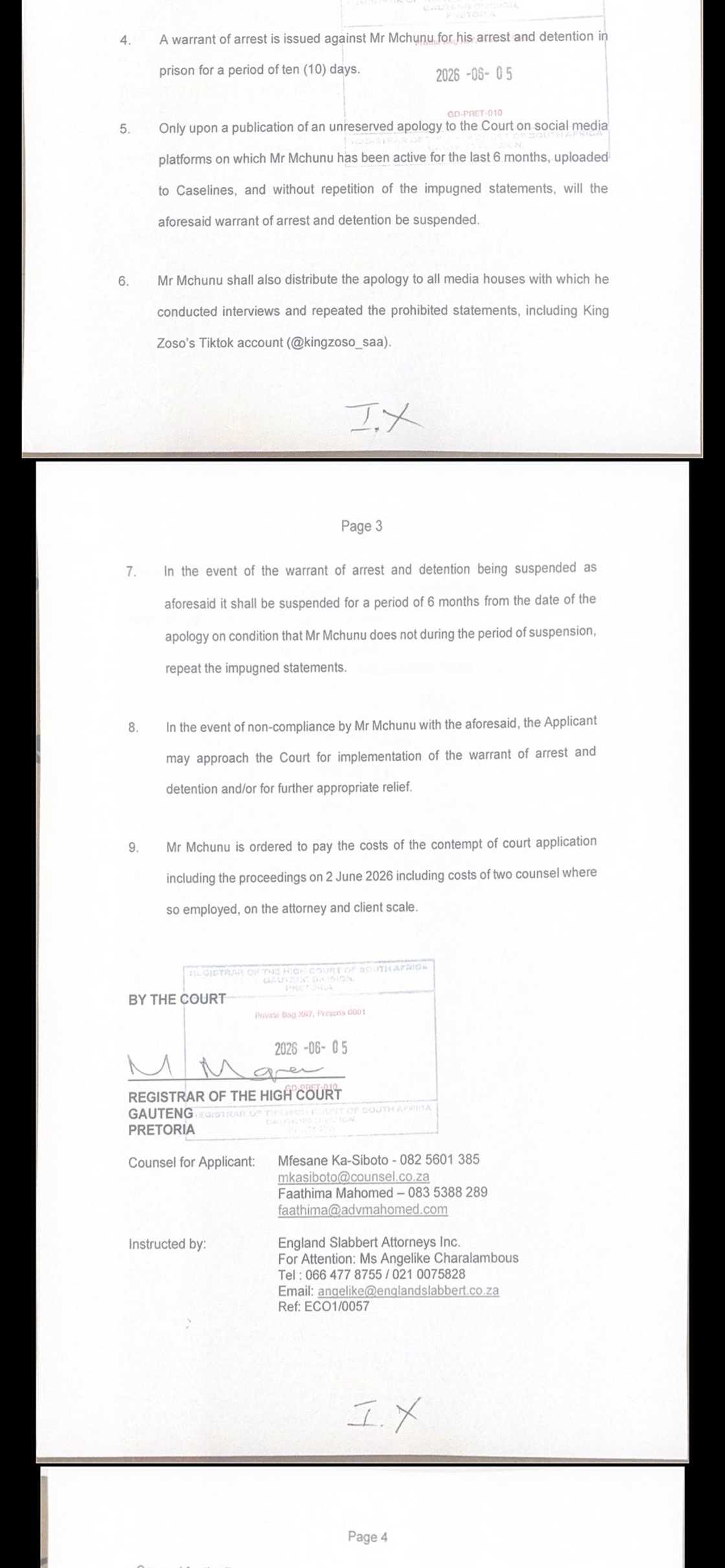 Court issues arrest warrant for Ngizwe Mchunu Court issues arrest warrant for Ngizwe Mchunu