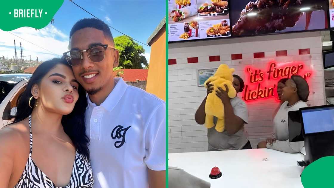 Parents introduced his newborn baby to KFC staff members.