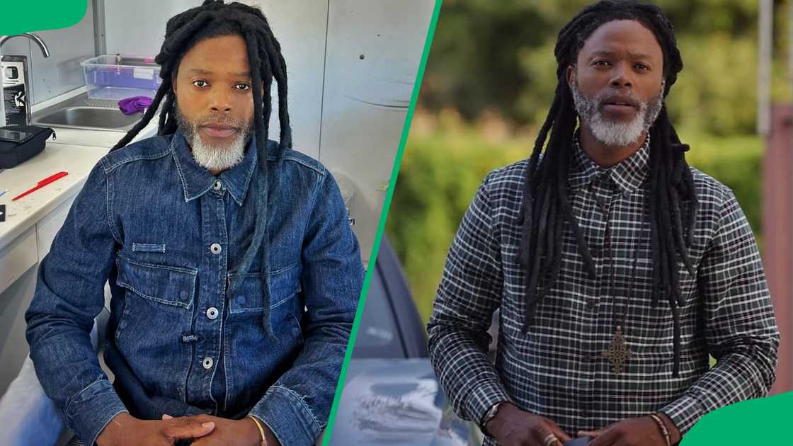 Thapelo Mokoena wearing braided hair Thapelo Mokoena wearing braided hair