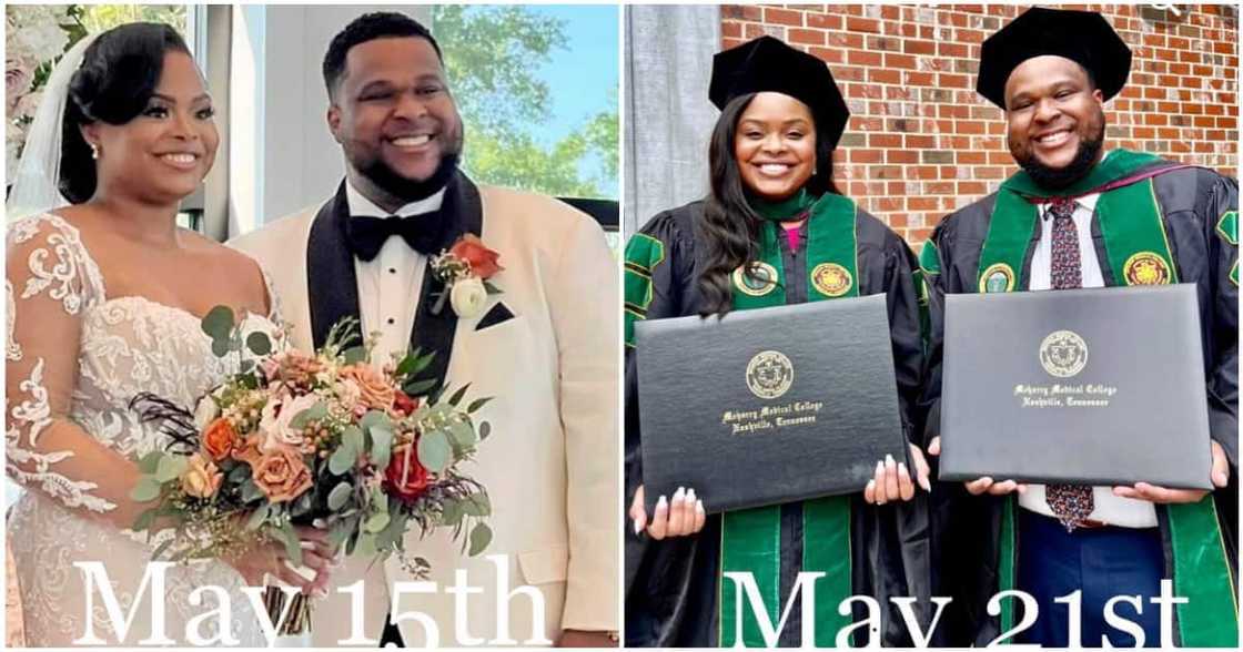 Couple marries and graduate six days later