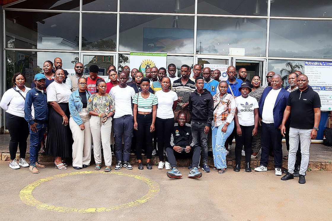 Coastal KZN TVET College students and staff standing in front of one of the college's buildings Coastal KZN TVET College students and staff standing in front of one of the college's buildings