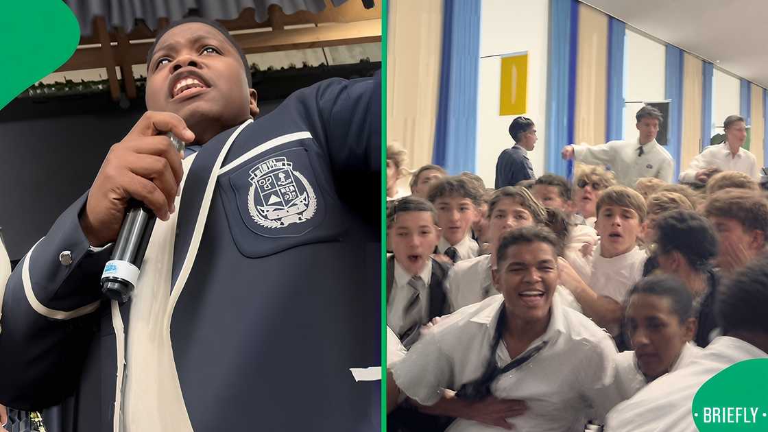 A group of Wynberg Boys’ High School pupils went viral for their energetic war cry A group of Wynberg Boys’ High School pupils went viral for their energetic war cry