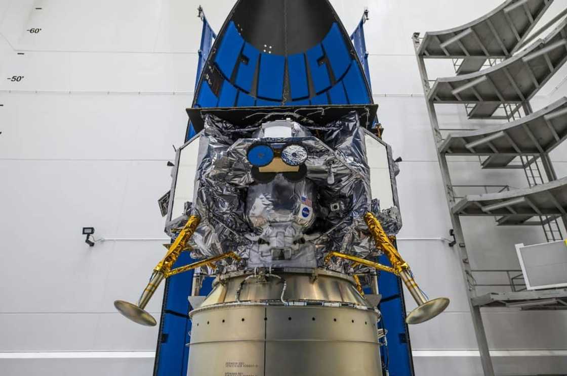 If all goes to plan, the Peregrine Lunar Lander, seen here being installed inside the Vulcan rocket, will touch down on a mid-latitude region of the Moon on February 23