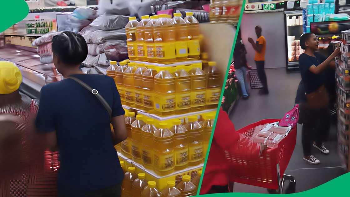 Woman walks in trolley dash