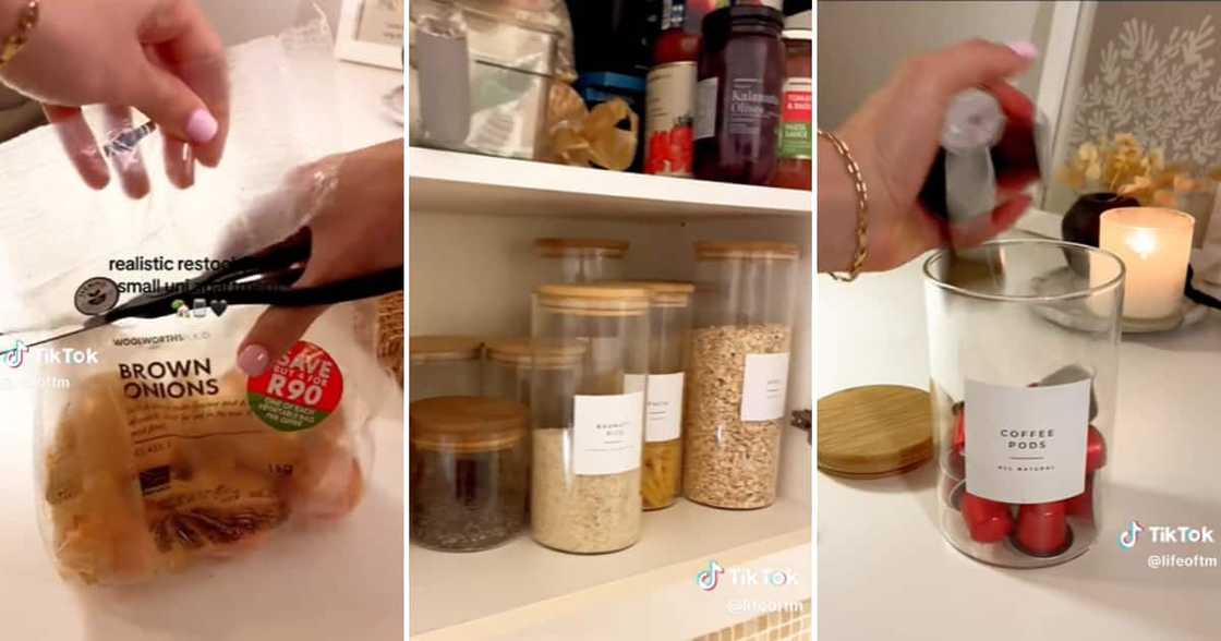 TikTok user @lifeoftm has a labelled jar and container for everything, nothing stays in its original packaging TikTok user @lifeoftm has a labelled jar and container for everything, nothing stays in its original packaging