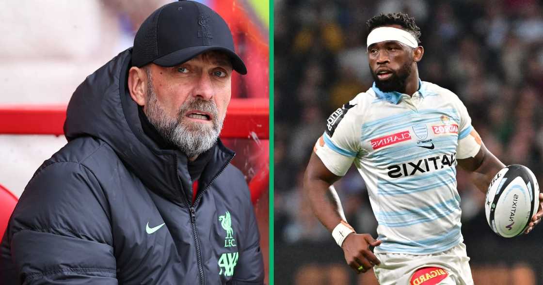 Jurgen Klopp rubbed shoulders with South African rugby champ Siya Kolisi