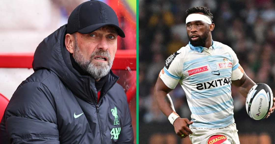 Jurgen Klopp rubbed shoulders with South African rugby champ Siya Kolisi Jurgen Klopp rubbed shoulders with South African rugby champ Siya Kolisi