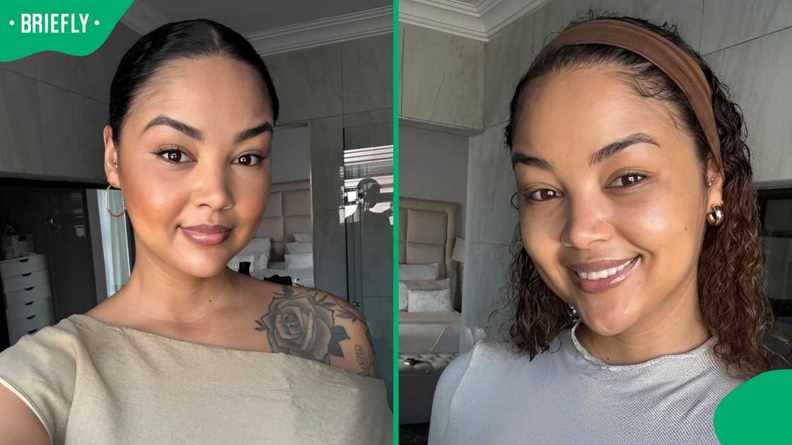 A woman tried on different jackets.