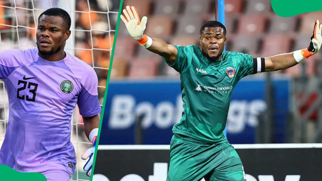 Nigerian goalkeeper Stanley Nwabali Nigerian goalkeeper Stanley Nwabali