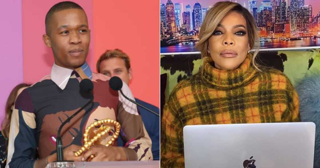 Wendy Williams wears dress by South African designer Thebe Magugu