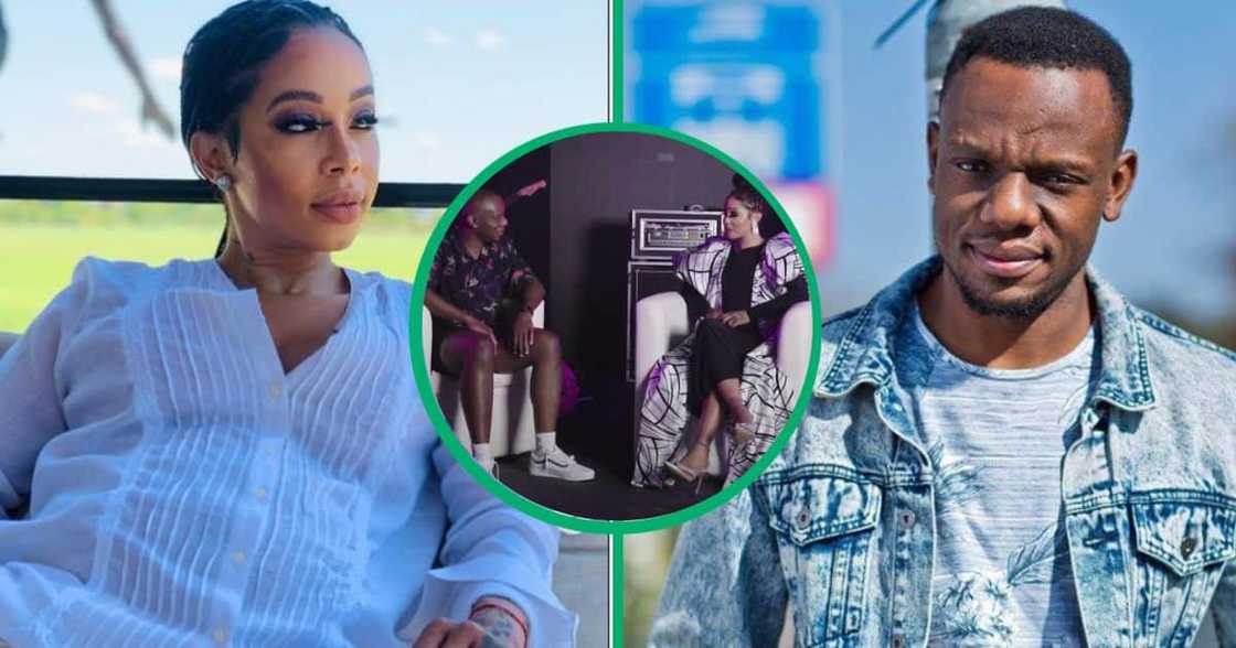 Kelly Khumalo was interviewed by Slikour. Kelly Khumalo was interviewed by Slikour.