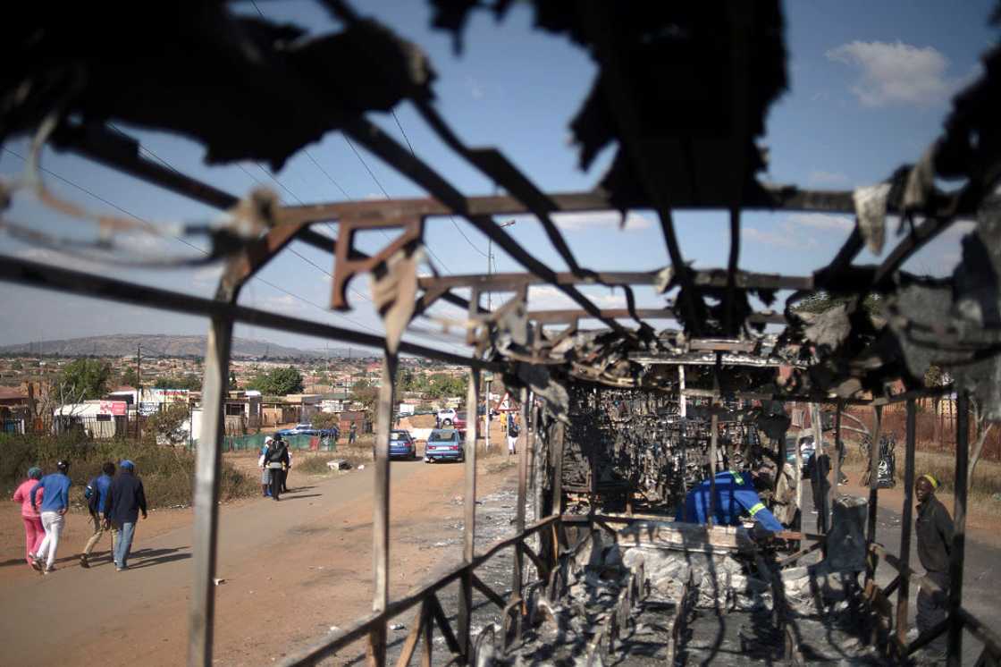 A bus was petrol-bombed in the Cape Town, Western Cpe A bus was petrol-bombed in the Cape Town, Western Cpe
