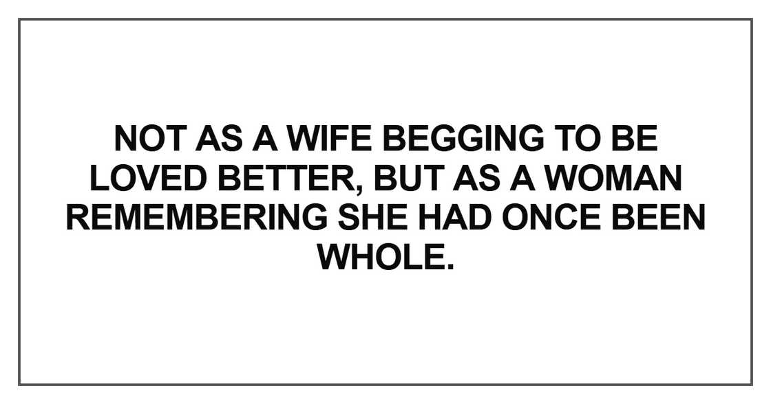 Not as a wife begging Not as a wife begging